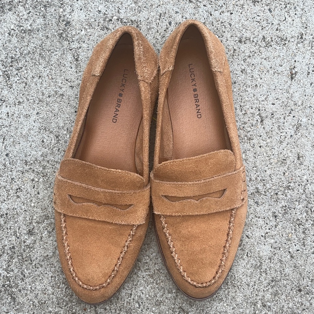 Lucky Brand Tan Suede Loafers